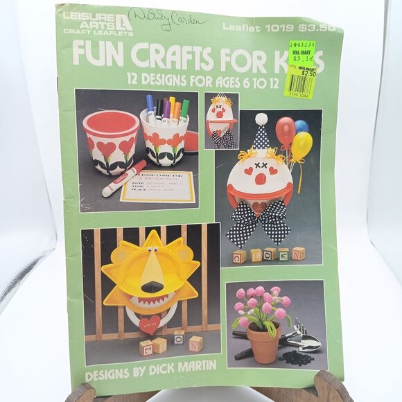 Vintage Craft Patterns, Fun Crafts for Kids by Dick Martin, Leisure Arts Leaflet - Picture 1 of 2